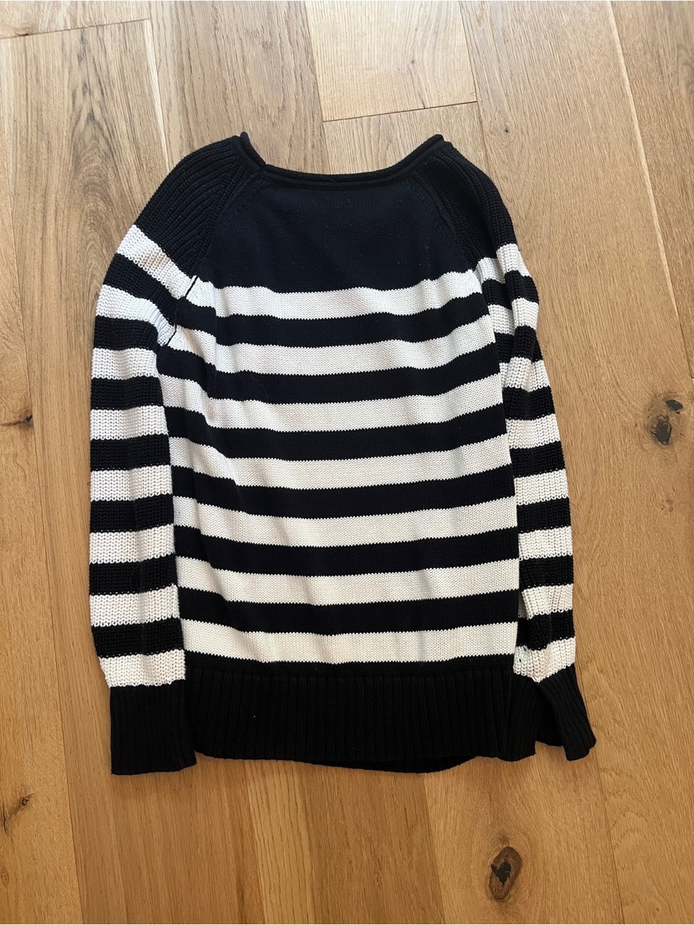 aerie Black and White Striped Crewneck Sweater - Picture 3 of 3